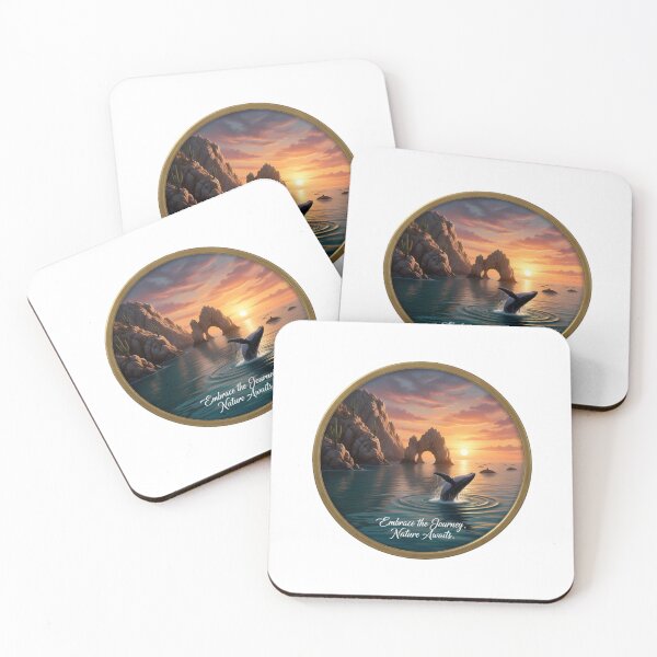Item preview, Embrace the Journey Cabo Sunset Whale Breaching Nature Art designed and sold by harmandragon04.