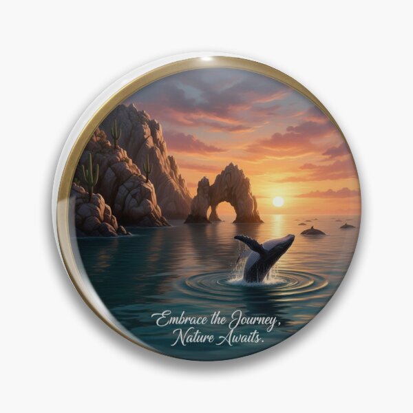 Item preview, Embrace the Journey Cabo Sunset Whale Breaching Nature Art designed and sold by harmandragon04.
