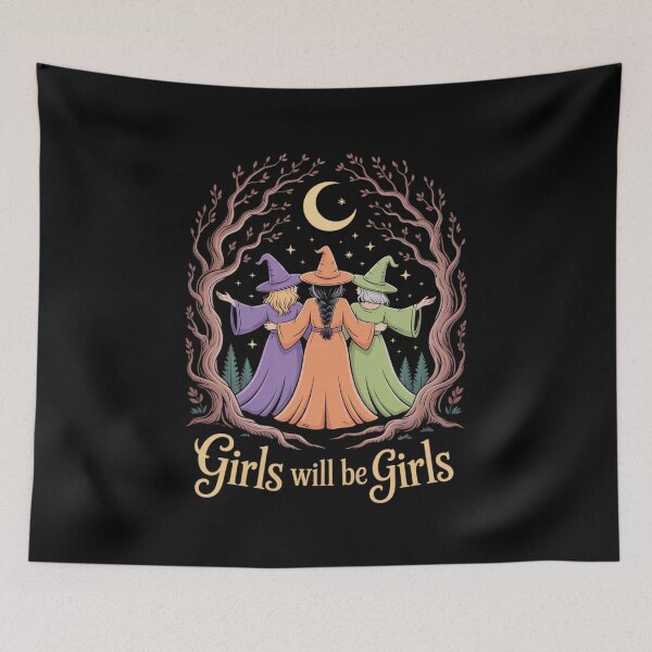 Item preview, Girl Will Be Girls Witch Witchy Spooky Season Halloween (2) designed and sold by BubblePancake.