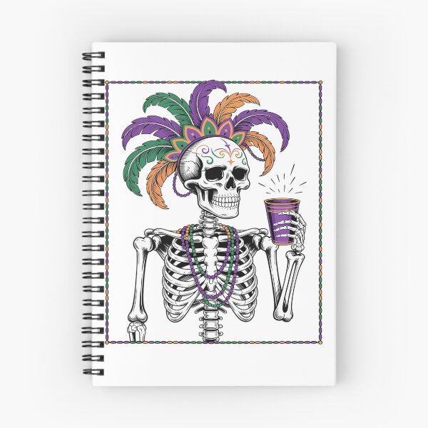 Item preview, Mardi Gras Skeleton Drinking Coffee Mask Beads designed and sold by KonopikaaArt.