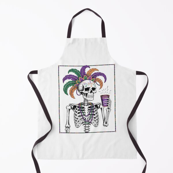 Item preview, Mardi Gras Skeleton Drinking Coffee Mask Beads designed and sold by KonopikaaArt.
