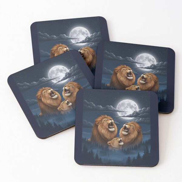 Item preview, 3 Lions Roaring at the Moon designed and sold by DigitalDream11.