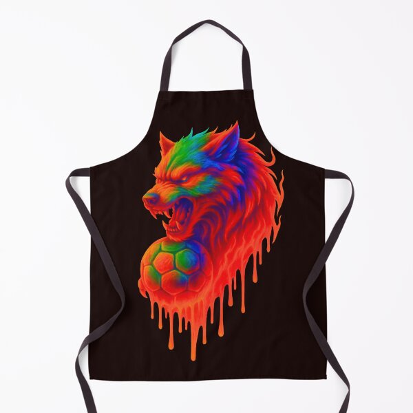 Item preview, Neon Wolf Soccer – Fierce Rainbow Football Dripping Art designed and sold by ArtSpark Studio.