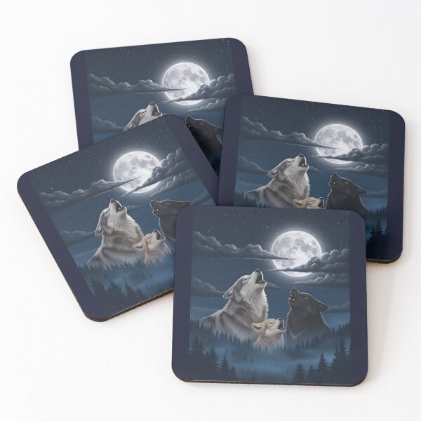 Item preview, 3 Wolves Howling at the Moon designed and sold by DigitalDream11.