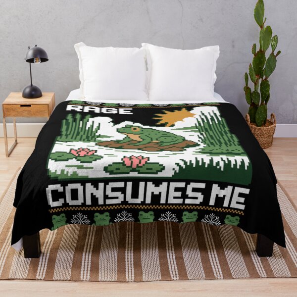 Item preview, Rage Consumes Me Pixel Art Frog in Lily Pond Sweater designed and sold by EricCotanori.