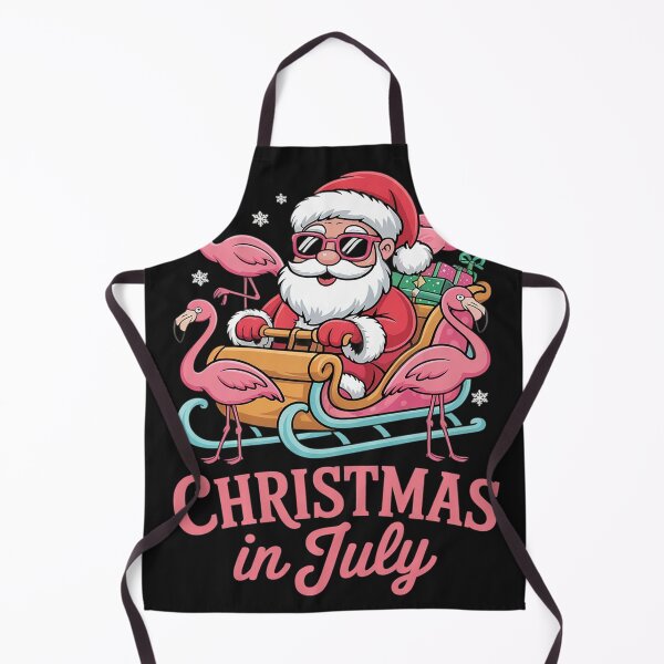 Item preview, Funny Christmas in July Summer Santa Flamingo Sleigh Xmas designed and sold by Dolostope.