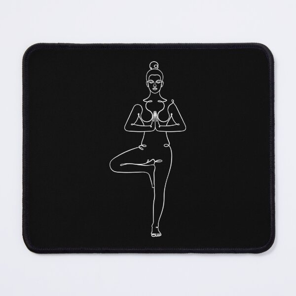 Item preview, White Aesthetic Tree Pose - Vrksasana - One Line Drawing designed and sold by altandesign.