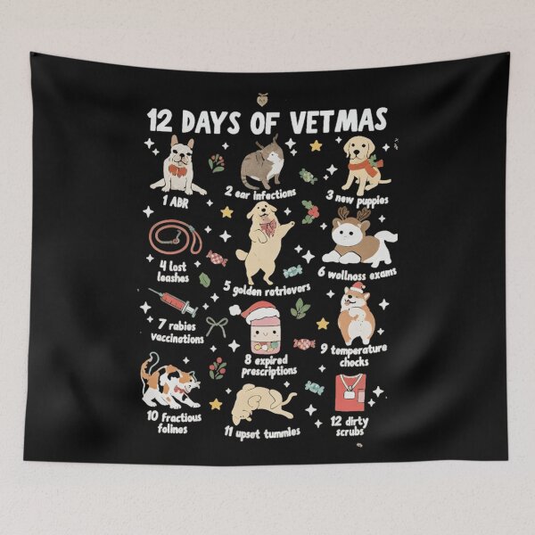 Item preview, The Twelve Days of Vetmas Funny Veterinary Technician Christmas Song designed and sold by LakenDraphil.