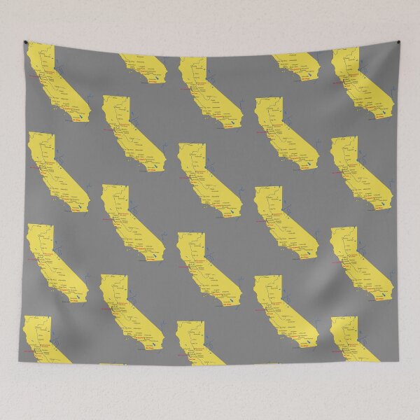 Item preview, California Dreamin' Map: Golden State City & River Design designed and sold by mashmosh.