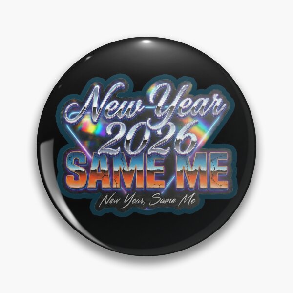 Item preview, New Year 2026 Same Me Retro Y2K Chrome designed and sold by BrickXSq.