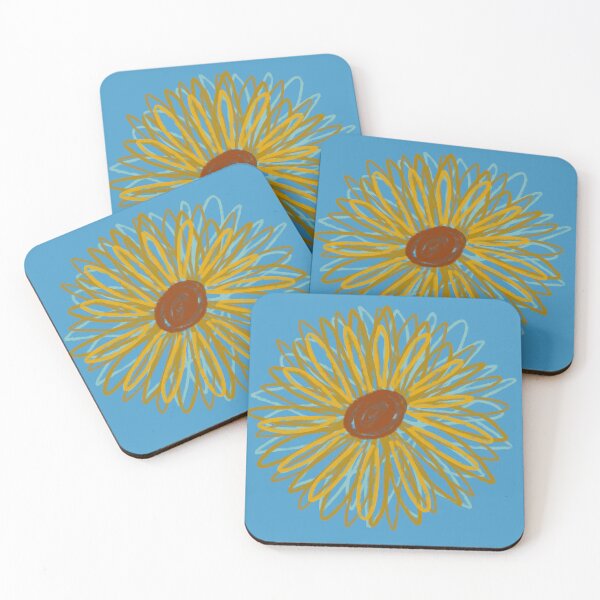 Item preview, Sunflower Doodle on Blue designed and sold by Paperwindow.