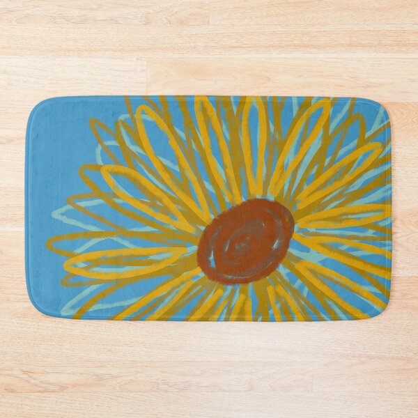 Item preview, Sunflower Doodle on Blue designed and sold by Paperwindow.
