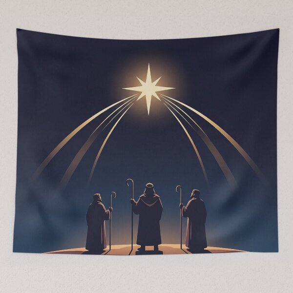 Item preview, Minimalist Shepherds & Bethlehem Star – Modern Nativity Silhouette Art designed and sold by Iras-Art-Corner.