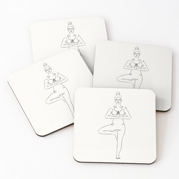 Item preview, Aesthetic Tree Pose - Vrksasana - One Line Drawing designed and sold by altandesign.