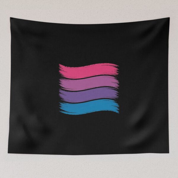 Item preview, Painted Bisexual Pride Flag Pink Purple Blue designed and sold by Moxizz.
