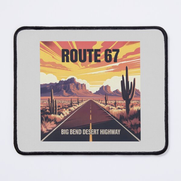 Item preview, Route 67 Big Bend Desert Highway Vintage Sunset Road Design designed and sold by SplashTastic.