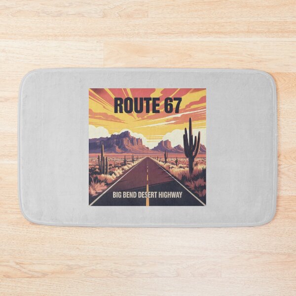 Item preview, Route 67 Big Bend Desert Highway Vintage Sunset Road Design designed and sold by SplashTastic.