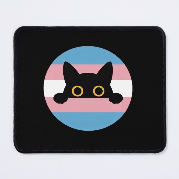 Item preview, Gato mirando con bandera trans designed and sold by Moxizz.