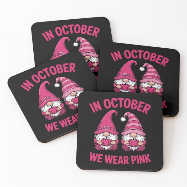 Item preview, Gnomes & Pumpkins In October We Wear Pink Halloween Witch designed and sold by SnackPAC.