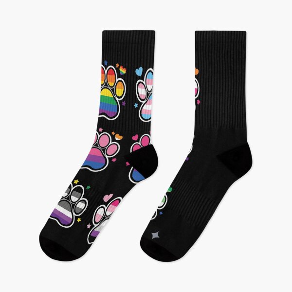 Artikelvorschau, Regenbogen-Pfotenabdrücke, Gay Pride, Haustierbesitzer (Hund, Katze), Liebhaber, Männer, Frauen entworfen und verkauft von Moxizz.