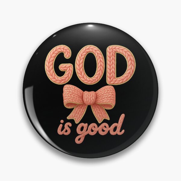 Item preview, God is Good Faux Yarn Crochet Pink Bow Bible Verse Vintage designed and sold by SunfullyYours.