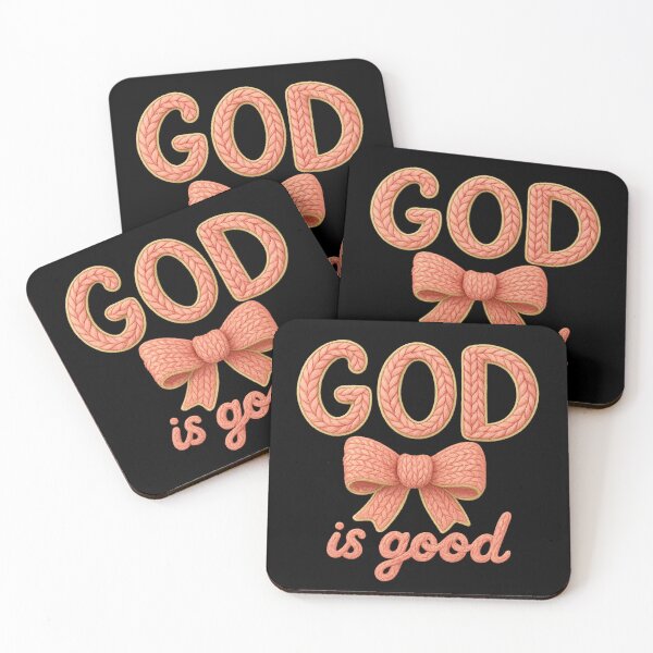 Item preview, God is Good Faux Yarn Crochet Pink Bow Bible Verse Vintage designed and sold by SunfullyYours.