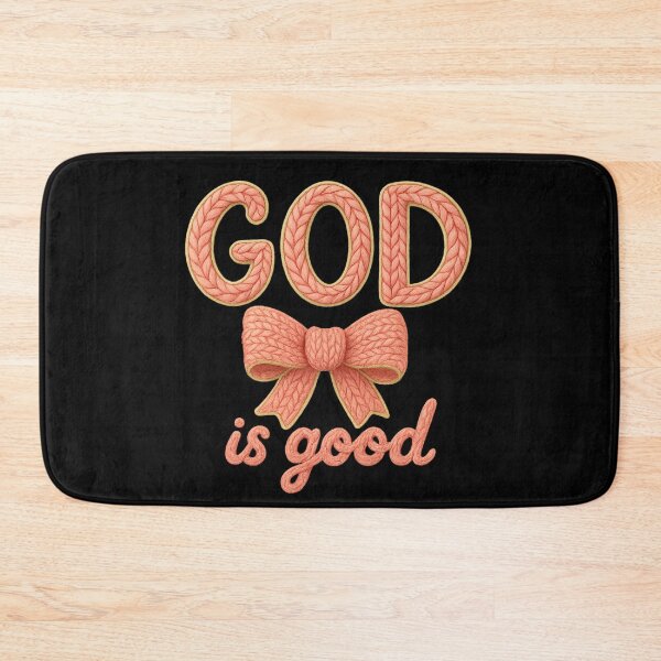 Item preview, God is Good Faux Yarn Crochet Pink Bow Bible Verse Vintage designed and sold by SunfullyYours.