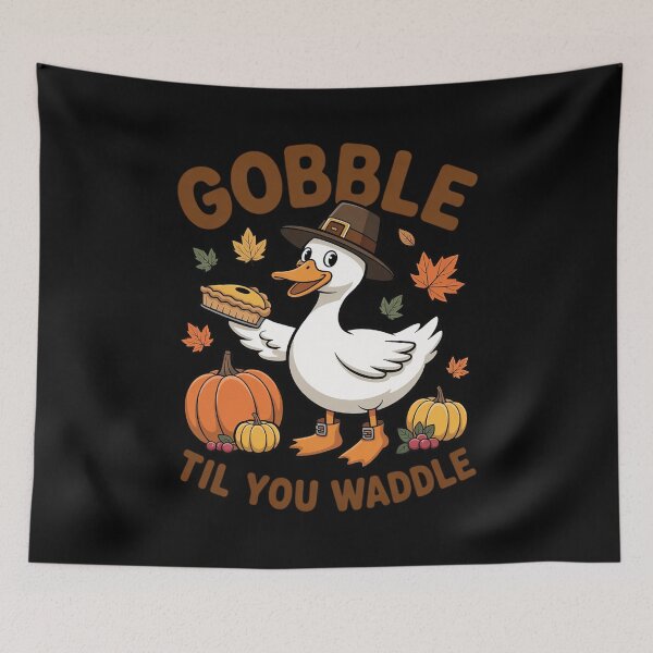 Item preview, Gobble Til You Waddle Fall Thanksgiving Pilgrim Goose designed and sold by SnackPAC.
