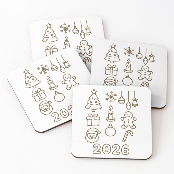 Item preview, Christmas 2026 Line Art Icons – Minimal Holiday Doodles designed and sold by ThaphadaArtGall.