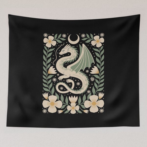 Item preview, goblincore Dragon Moth moonphases Moon Flower cottagecore designed and sold by LittleDame.