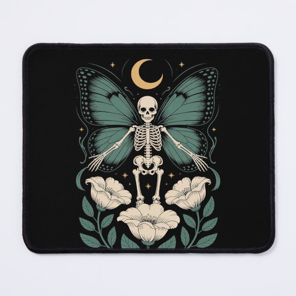 Item preview, goblincore Skeleton Moth moonphases Moon Flower cottagecore designed and sold by LittleDame.