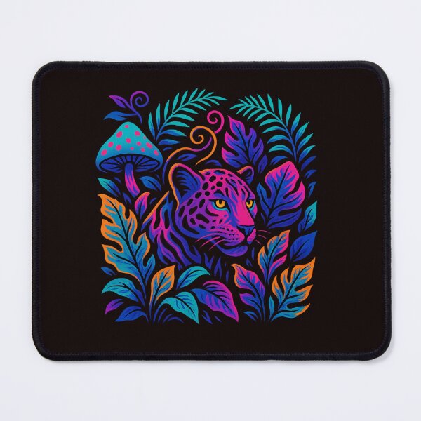 Item preview, Neon Panther in Acid Jungle – Psychedelic Wildlife Art designed and sold by Tadeusz1.