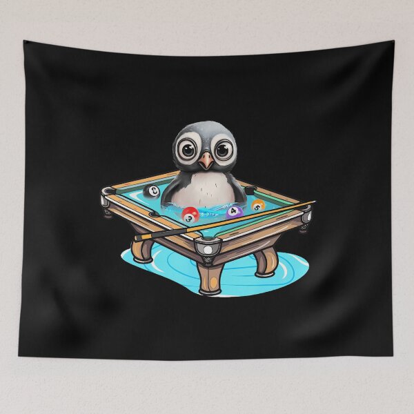 Item preview, Billiards Penguin Hustler Pool Snooker Playing Pool Games designed and sold by AdellBridgett.