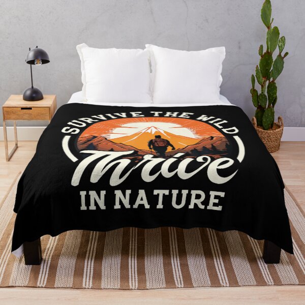 Item preview, Hiking Hiker Camper Survive The Wild Thrive In Nature designed and sold by RosaliaAmber.