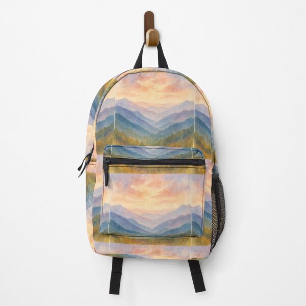 Item preview, Watercolor Smoky Mountains – Pastel Landscape Painting Design designed and sold by Globalcitytees.