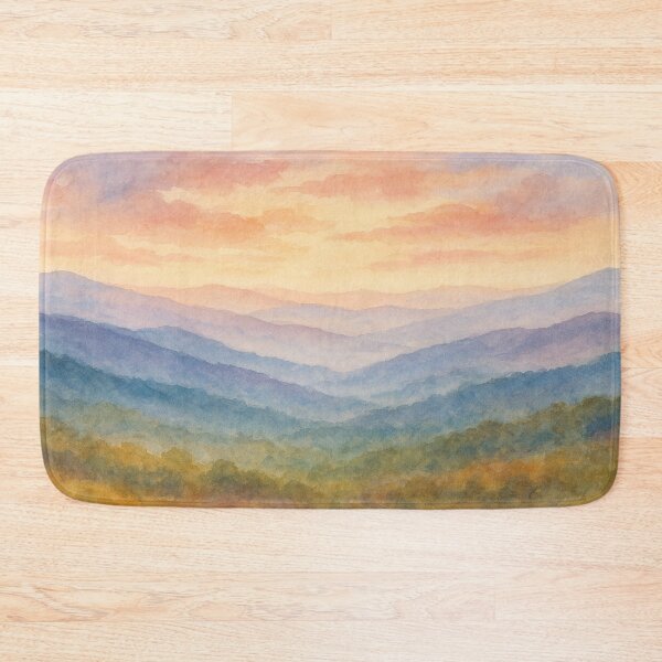 Item preview, Watercolor Smoky Mountains – Pastel Landscape Painting Design designed and sold by Globalcitytees.
