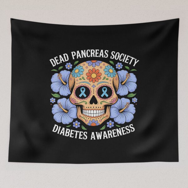 Item preview, Dead Pancreas Society Sugar Diabetes Awareness Skull Flower designed and sold by DeannaAntoin.