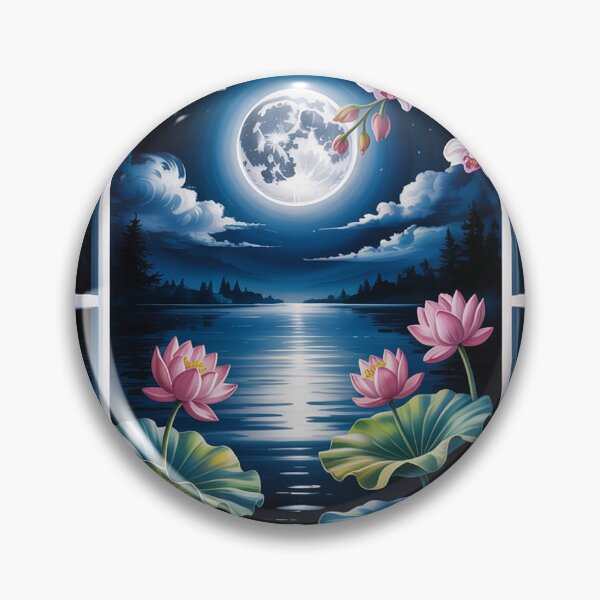 Item preview, А nighttime scene with a full moon. designed and sold by Lilashakti ⭐️ ⭐️ ⭐️ ⭐️ ⭐️.