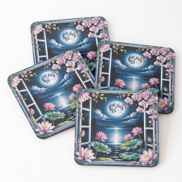 Item preview, А nighttime scene with a full moon. designed and sold by Lilashakti ⭐️ ⭐️ ⭐️ ⭐️ ⭐️.