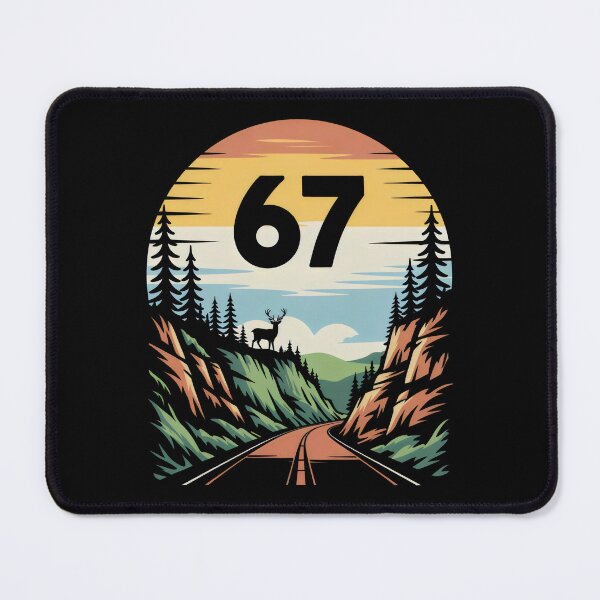 Item preview, Route 67 Scenic Forest Deer Sunset Circle Badge Design designed and sold by SplashTastic.