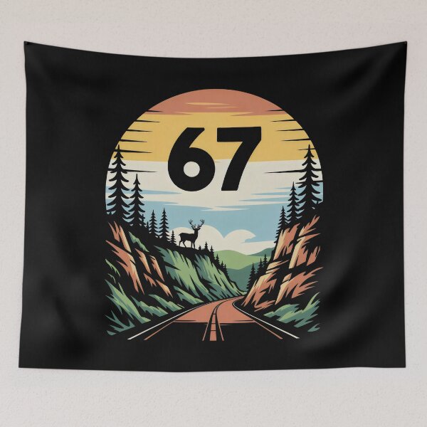 Item preview, Route 67 Scenic Forest Deer Sunset Circle Badge Design designed and sold by SplashTastic.
