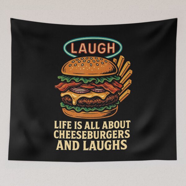 Item preview, Laugh Life Is All About Cheeseburgers And Laughs designed and sold by LynneMarisa.