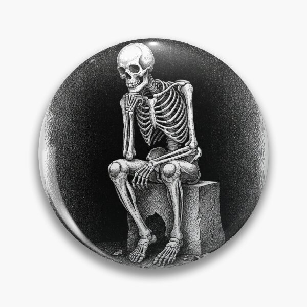 Item preview, Waiting Skeleton Illustration designed and sold by GenzShoppingHub.
