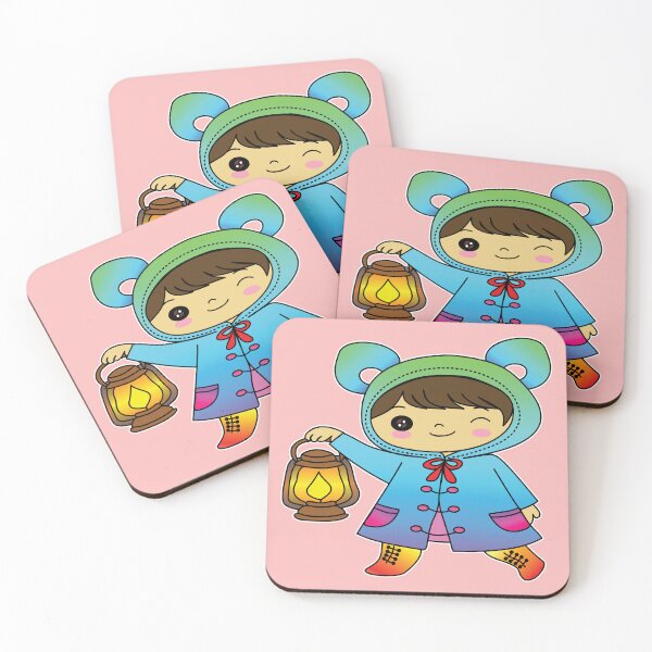 Item preview, Cute Cartoon Child with Bear Hood Holding a Lit Lantern designed and sold by RS4you.