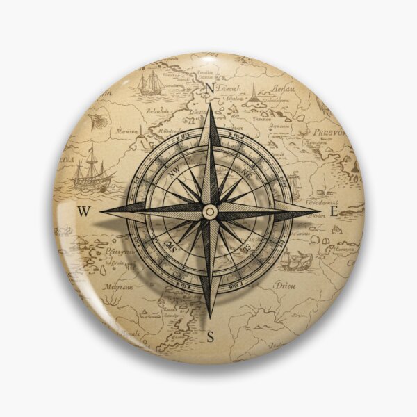Item preview, Vintage Nautical Compass Map designed and sold by GenzShoppingHub.