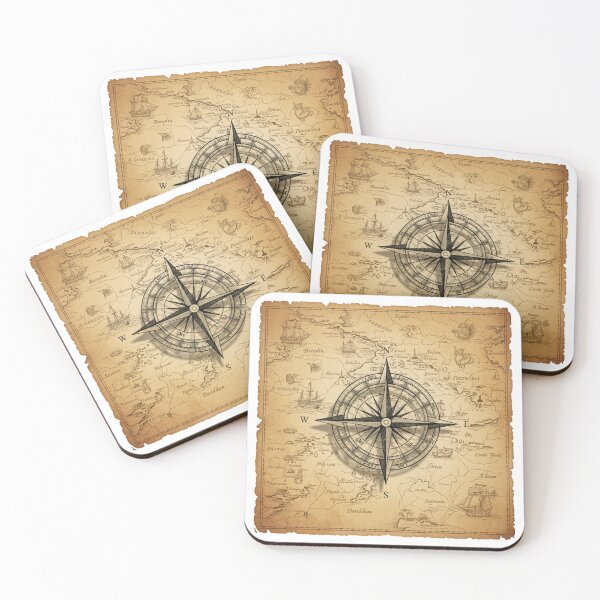 Item preview, Vintage Nautical Compass Map designed and sold by GenzShoppingHub.