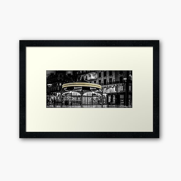 A long Exposure on a French Carousel Framed Art Print