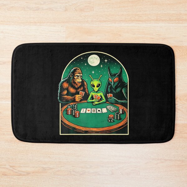Item preview, Poker Shirt Men Women Bigfoot Alien Mothman Playing Poker designed and sold by KristyCharleen.