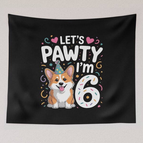 Item preview, 6th Birthday Corgi Dog Lover Pet 6 Years Old B-Day  designed and sold by RuthGAArt.