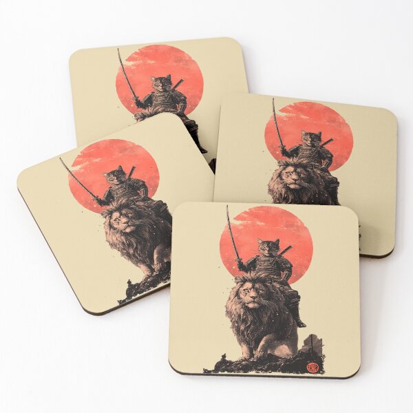 Item preview, Samurai Cat Riding a Lion designed and sold by TheSamuraiCat.